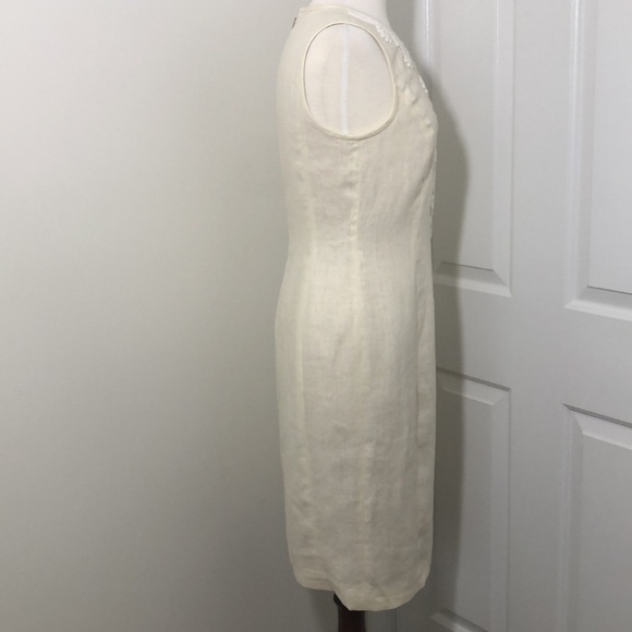Brooks Brothers Embroidered Linen Sheath Sleeveless Dress Size 6 - Picture 7 of 10